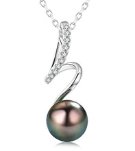 Load image into Gallery viewer, CHAULRI Spiral Love Tahitian Black Pearl Pendant Necklace