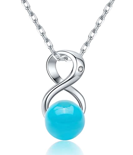 CHAULRI Sleeping Beauty Blue Turquoise Infinity Pendant Necklace