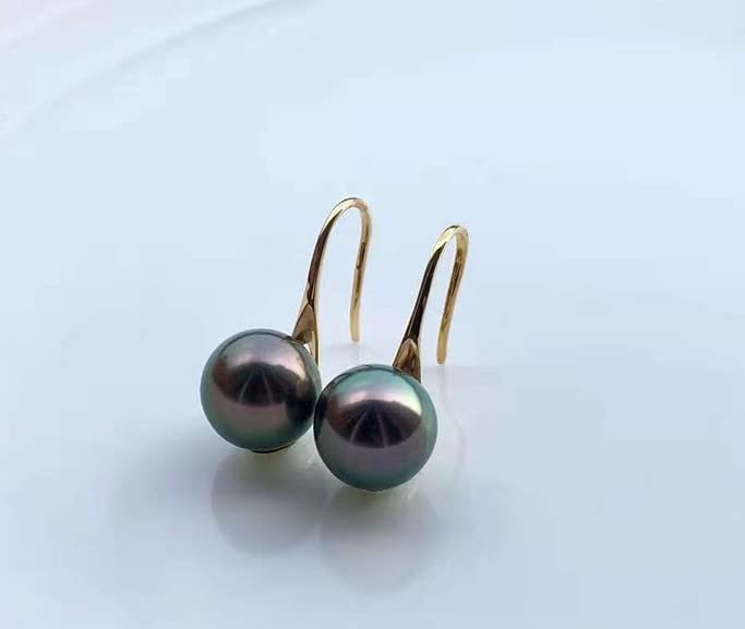 CHAULRI Minimalist Classic Earrings Tahitian Black Pearl 8.5-9mm