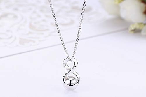 CHAULRI Infinity Genuine White Pearl Pendant Necklace
