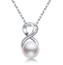 Load image into Gallery viewer, CHAULRI Infinity Genuine White Pearl Pendant Necklace