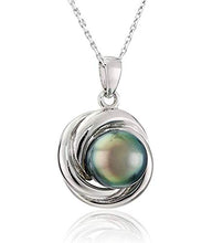 Load image into Gallery viewer, CHAULRI Love Knot Tahitian Black Pearl Pendant Necklace