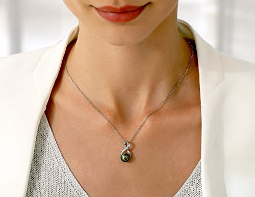 CHAULRI Infinity Tahitian Black Pearl Pendant Necklace