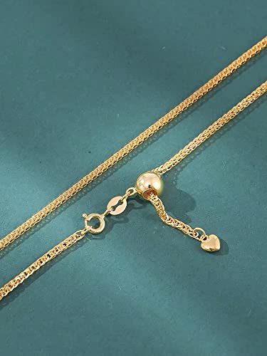 CHAULRI Upgraded Thick 18K Gold Bail Single Tahitian Black Pearl Pendant Adjustable Fancy 15 - 24 Inch Chain Necklace