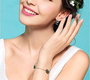 CHAULRI Infinity Earrings AAA Quality Genuine Tahitian Black Pearl 8-9mm