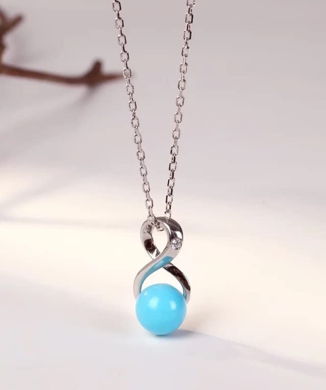 CHAULRI Sleeping Beauty Blue Turquoise Infinity Pendant Necklace