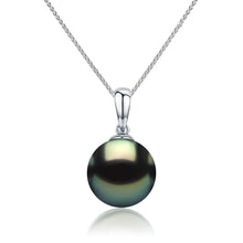 Load image into Gallery viewer, 18K Solid Gold Tahitian Black Pearl Pendant Necklace