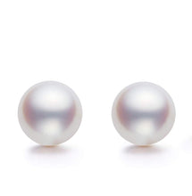 Load image into Gallery viewer, 14K Gold Genuine White Pearl Stud Earrings
