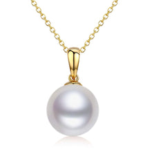 Load image into Gallery viewer, Solid Gold Genuine White Pearl Pendant Necklace