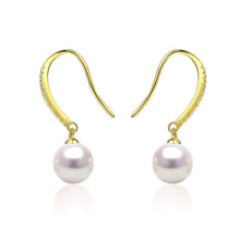 Load image into Gallery viewer, Minimalist Genuine White Pearl Dangle Drop Earrings