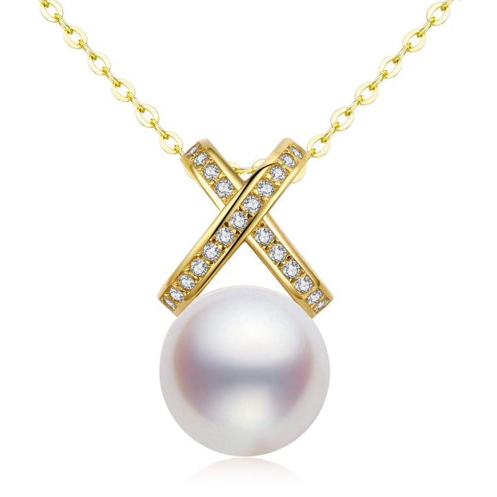 XO White Pearl Sterling Silver Necklace