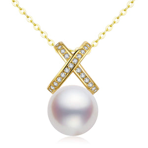 XO White Pearl Sterling Silver Necklace