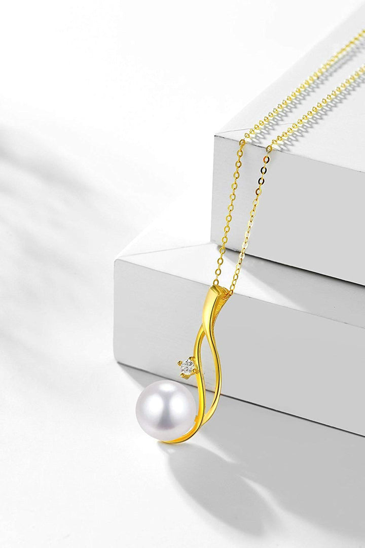 Premium Cultured Genuine White Pearl Pendant Necklace