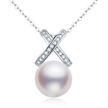 Load image into Gallery viewer, XO White Pearl Sterling Silver Necklace