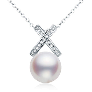 XO White Pearl Sterling Silver Necklace