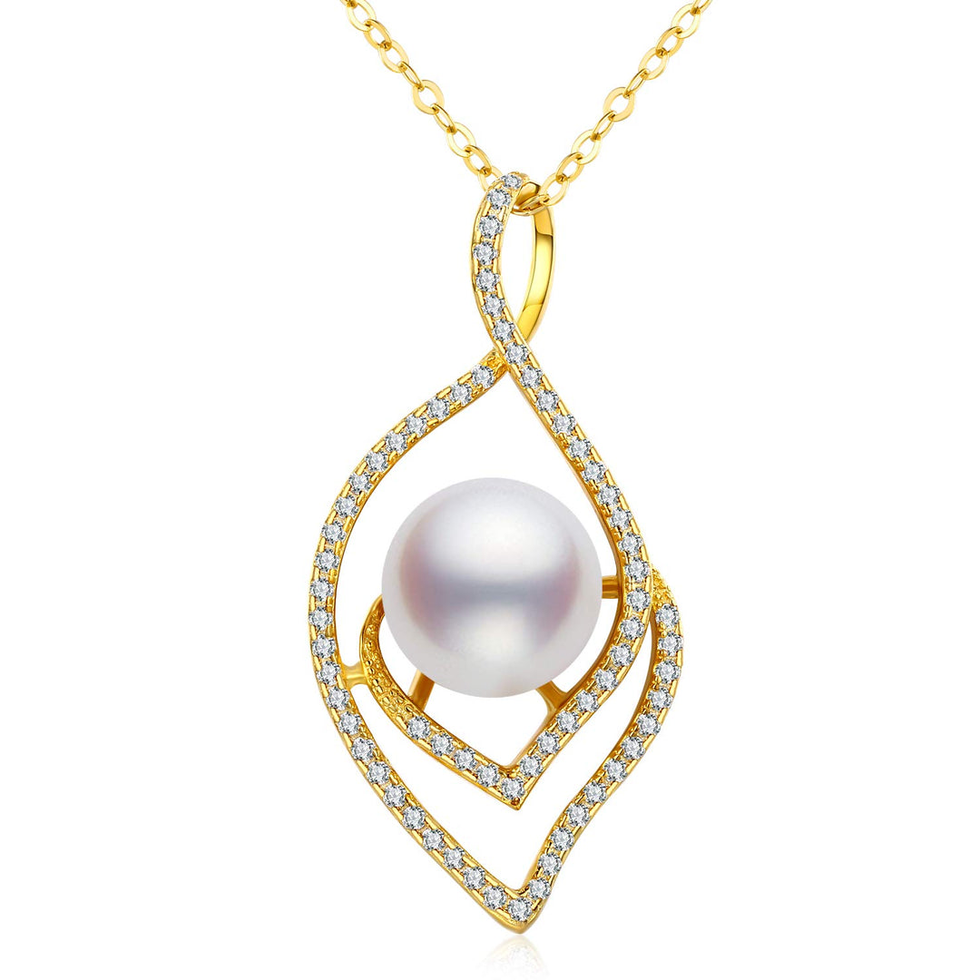 Lucky Peacock Genuine Pearl Pendant Necklace