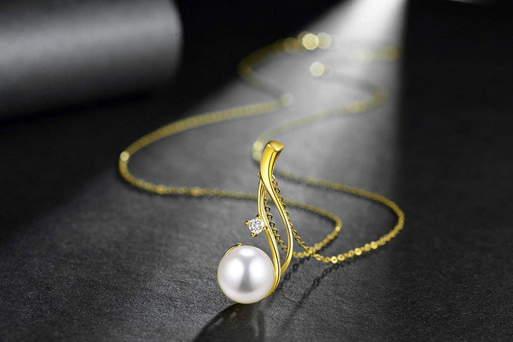 Premium Cultured Genuine White Pearl Pendant Necklace