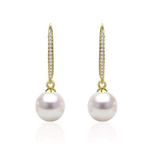 Load image into Gallery viewer, Minimalist Genuine White Pearl Dangle Drop Earrings