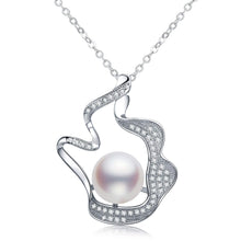Load image into Gallery viewer, Genuine White Pearl Sterling Silver Pendant Necklace