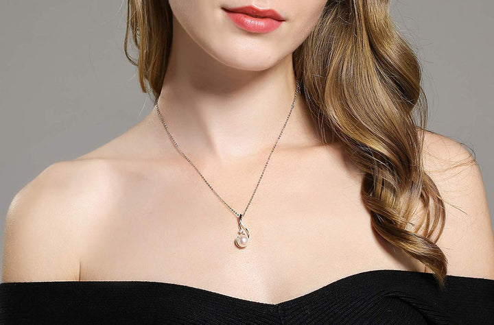 Genuine Premium White Pearl Pendant Necklace