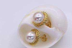 Love Knot Pearl Sterling Silver Stud Earrings