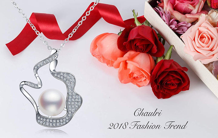 Genuine White Pearl Sterling Silver Pendant Necklace