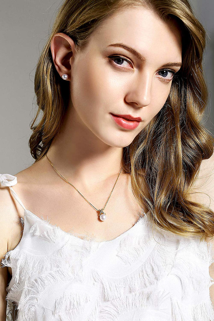 XO White Pearl Sterling Silver Necklace