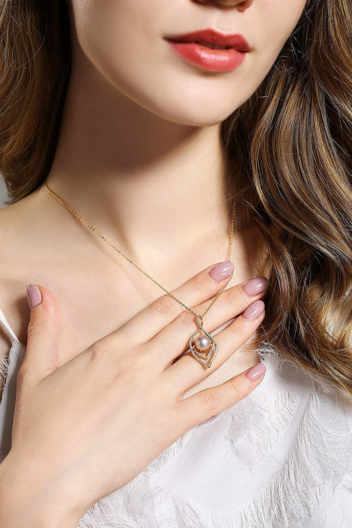 Lucky Peacock Genuine Pearl Pendant Necklace