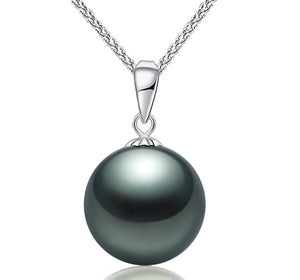 CHAULRI Upgraded Thick 18K Gold Bail Single Tahitian Black Pearl Pendant Adjustable Fancy 15 - 24 Inch Chain Necklace