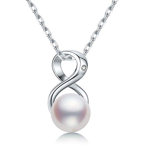 CHAULRI Infinity Genuine White Pearl Pendant Necklace - CHAULRI