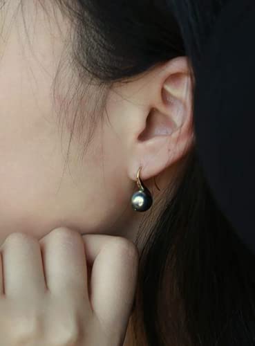 CHAULRI Minimalist Classic Earrings Tahitian Black Pearl 8.5 - 9mm - CHAULRI