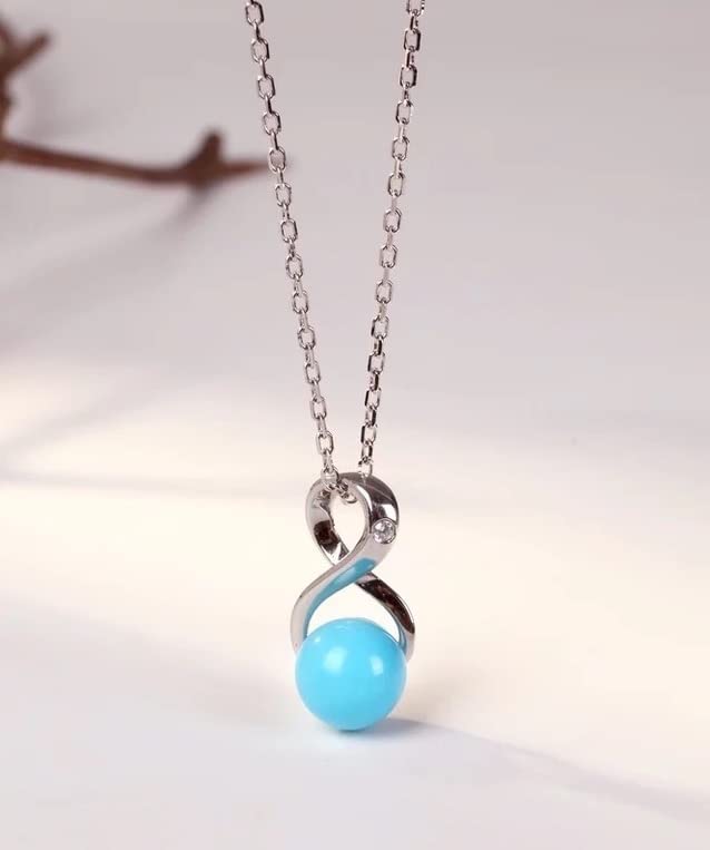 CHAULRI Sleeping Beauty Blue Turquoise Infinity Pendant Necklace - CHAULRI