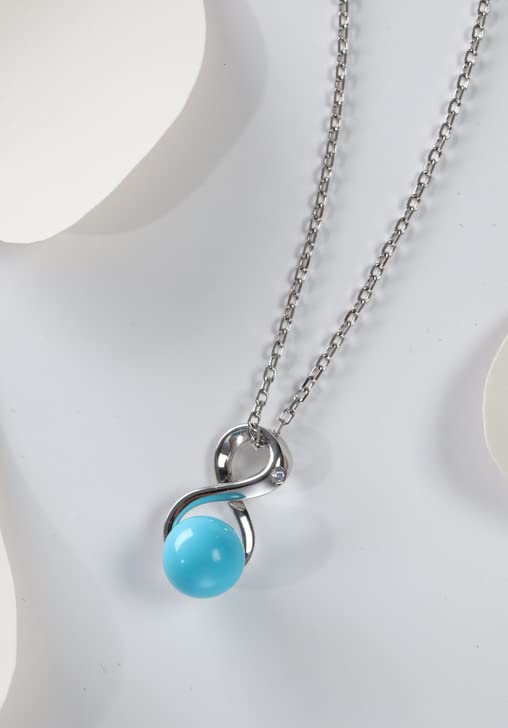 CHAULRI Sleeping Beauty Blue Turquoise Infinity Pendant Necklace - CHAULRI