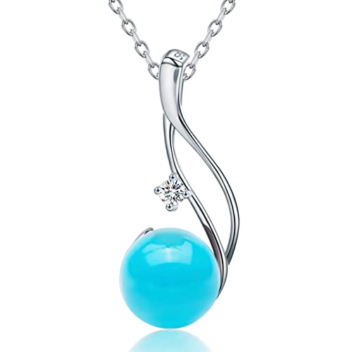 CHAULRI Sleeping Beauty Turquoise Pendant Necklace 9 - 10mm – December Birthstone Something Blue Wedding Gift Anniversary Jewelry Gifts - CHAULRI