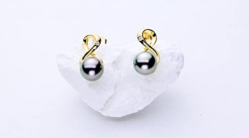 CHAULRI Tahitian Black Pearl Infinity Earrings - CHAULRI