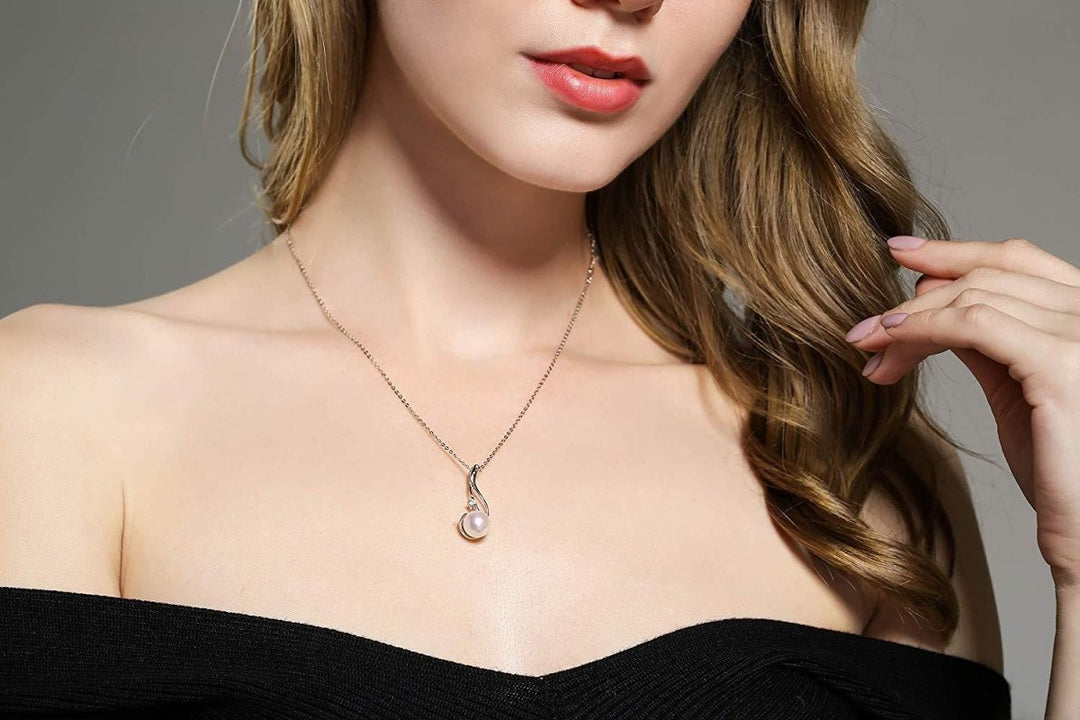 Genuine Premium White Pearl Pendant Necklace - CHAULRI