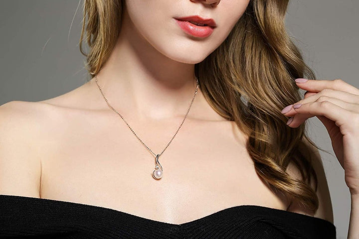 Genuine Premium White Pearl Pendant Necklace - CHAULRI