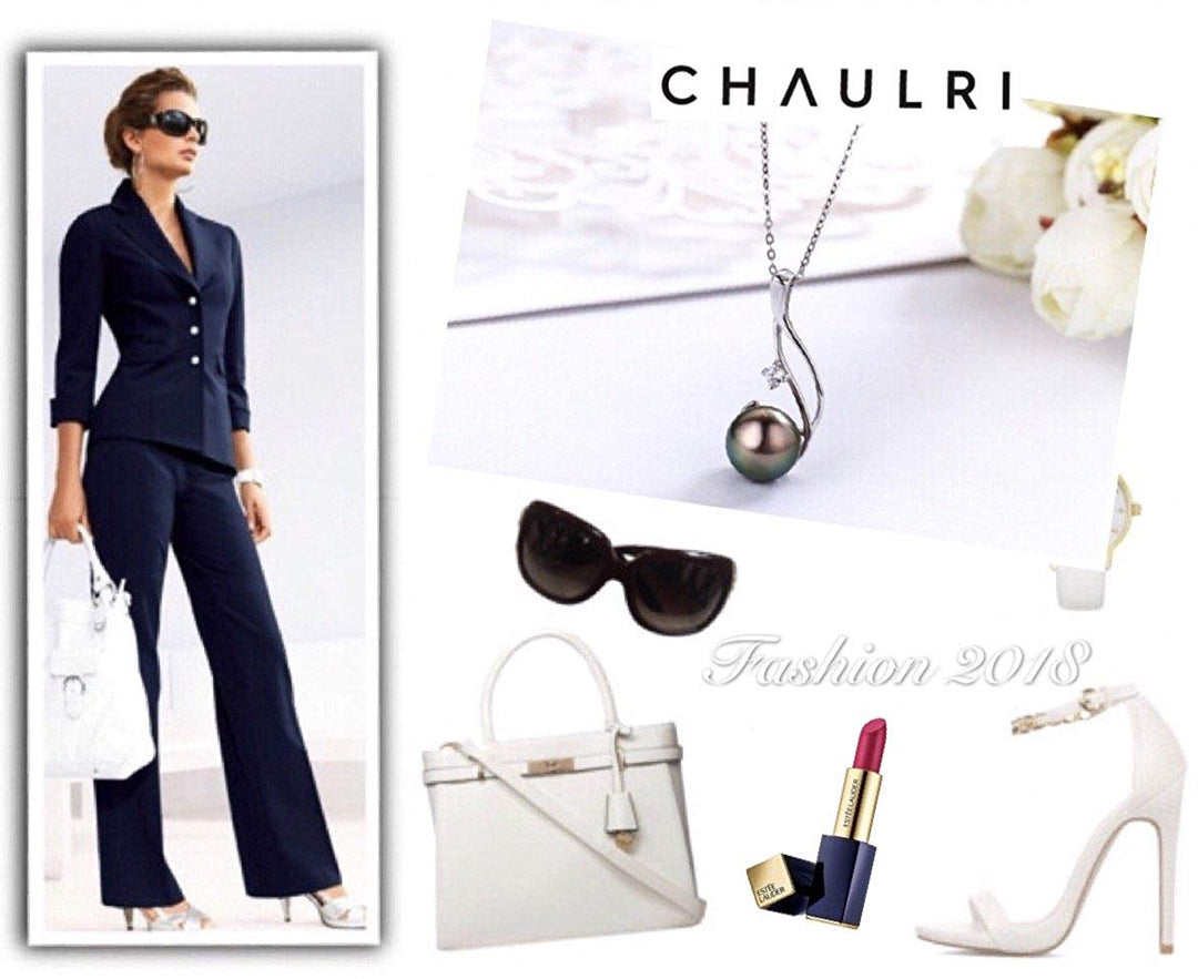 Genuine South Sea Tahitian Black Pearl Necklace - CHAULRI
