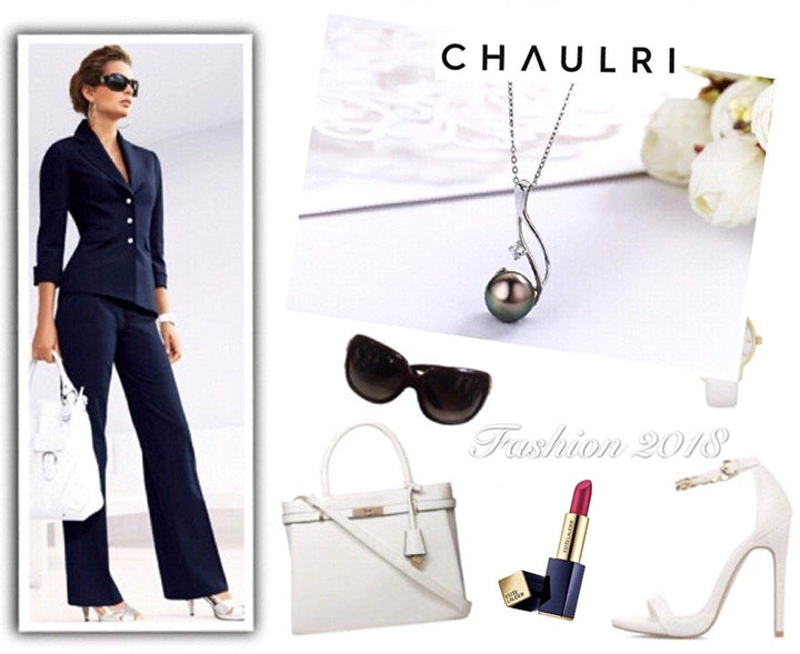 Genuine South Sea Tahitian Black Pearl Necklace - CHAULRI
