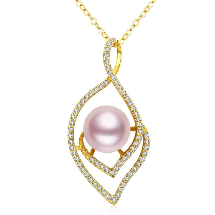 Lucky Peacock Genuine Pearl Pendant Necklace - CHAULRI