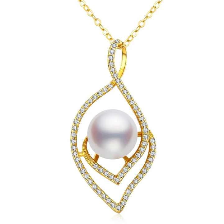 Lucky Peacock Genuine Pearl Pendant Necklace - CHAULRI