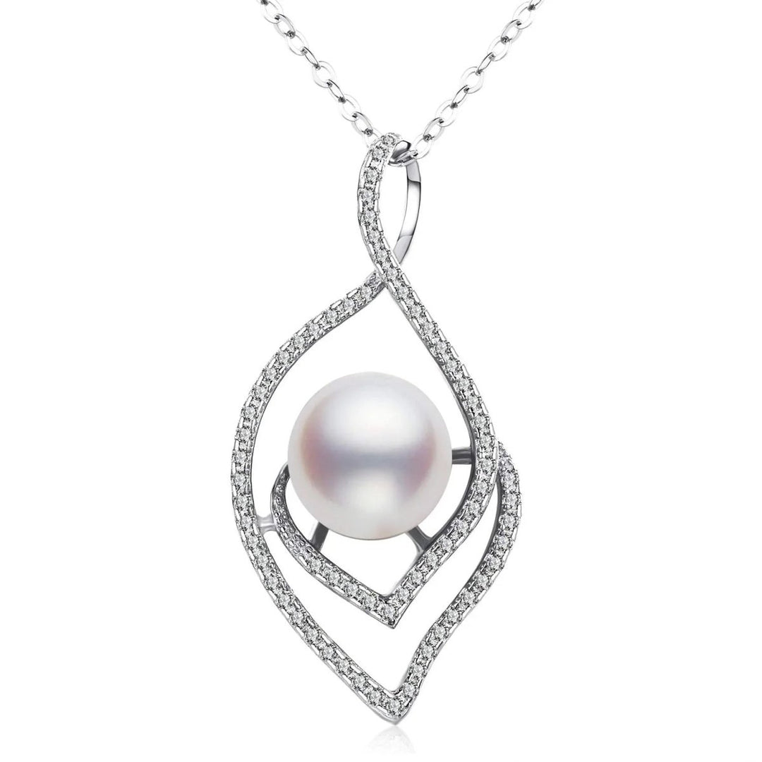 Lucky Peacock Genuine Pearl Pendant Necklace - CHAULRI