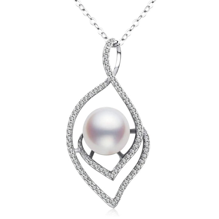 Lucky Peacock Genuine Pearl Pendant Necklace - CHAULRI