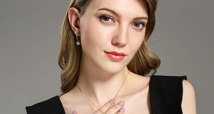 Minimalist Genuine White Pearl Dangle Drop Earrings - CHAULRI