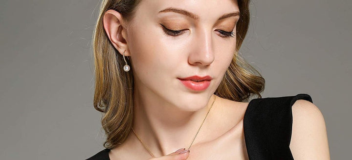 Minimalist Genuine White Pearl Dangle Drop Earrings - CHAULRI