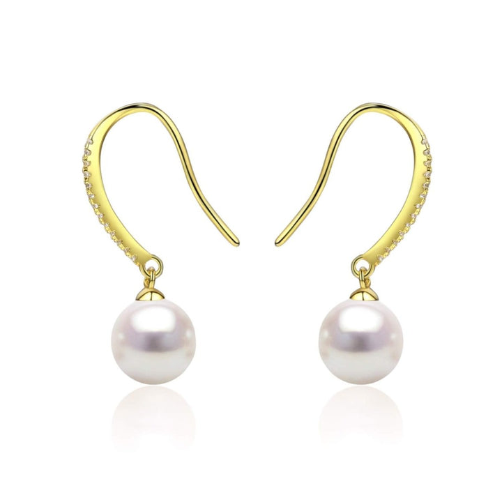 Minimalist Genuine White Pearl Dangle Drop Earrings - CHAULRI