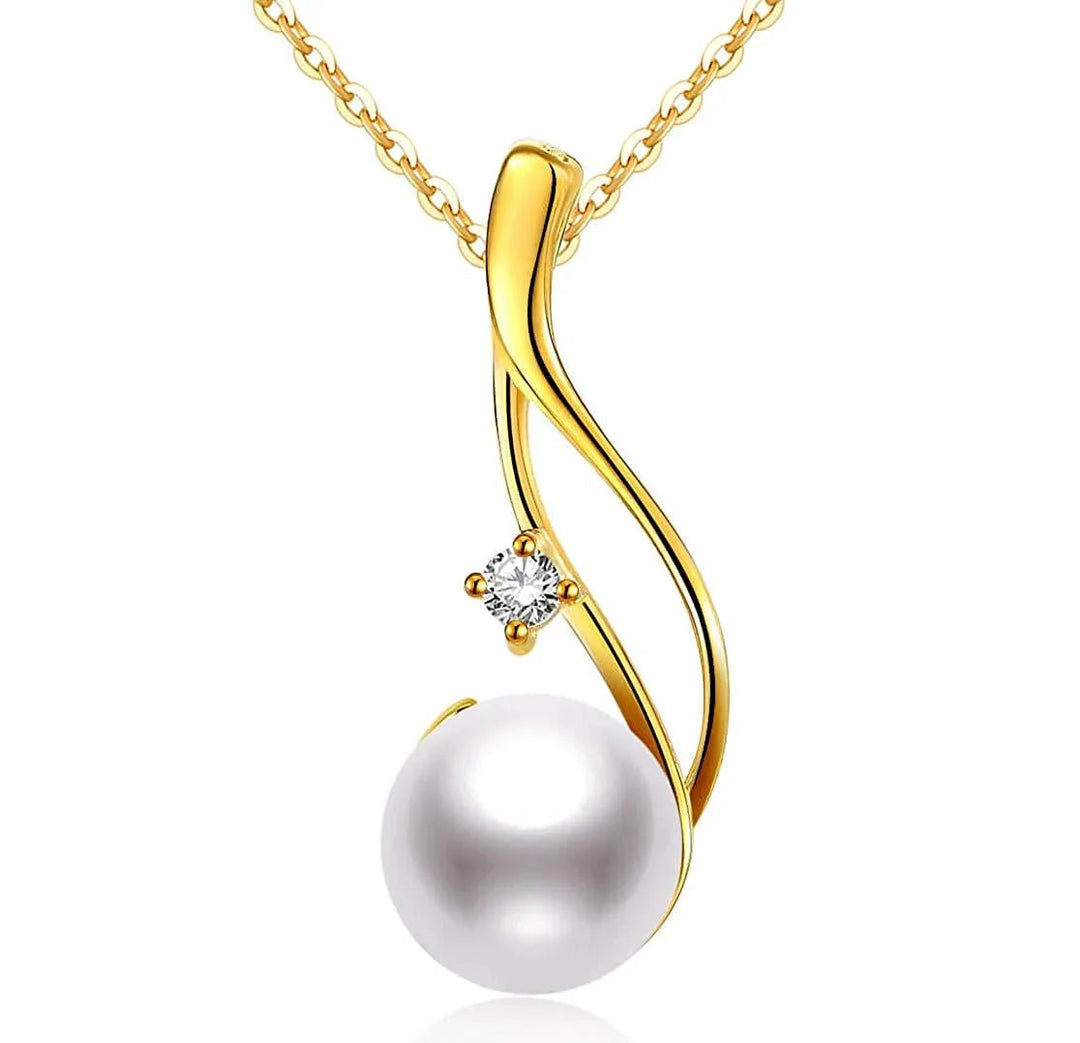 Premium Cultured Genuine White Pearl Pendant Necklace - CHAULRI