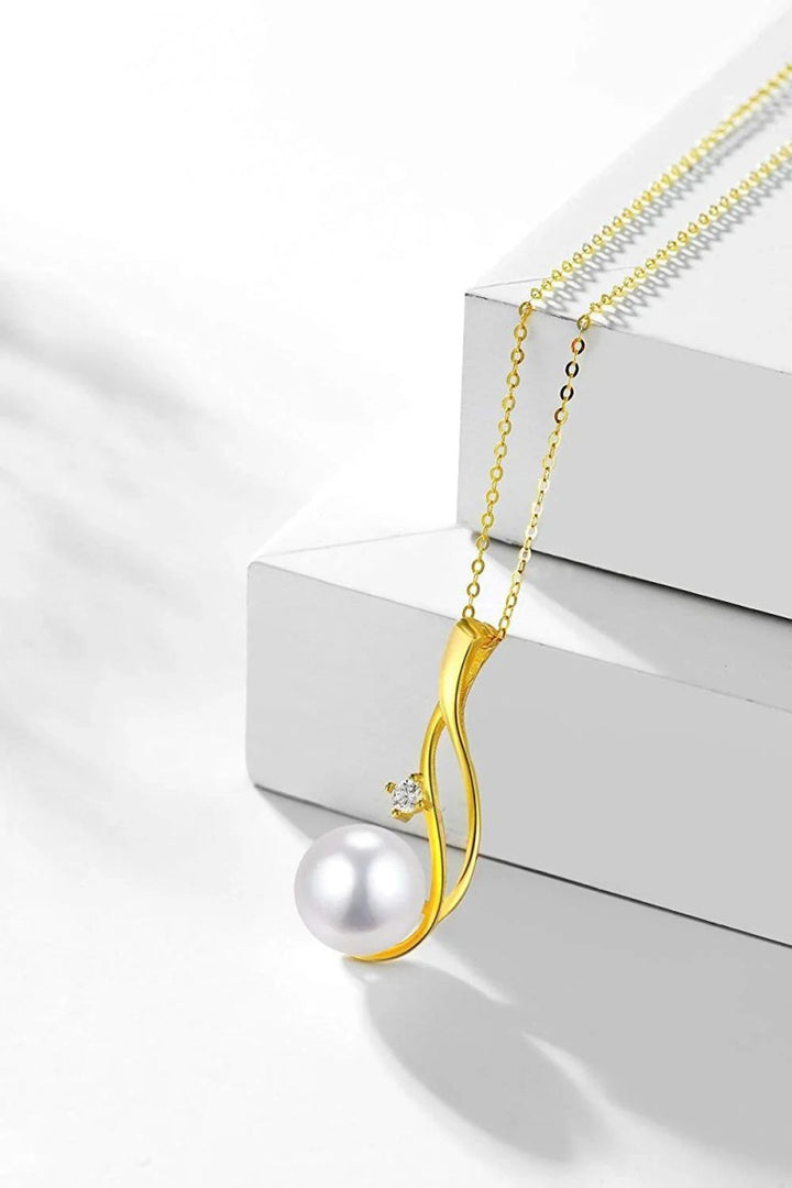 Premium Cultured Genuine White Pearl Pendant Necklace - CHAULRI