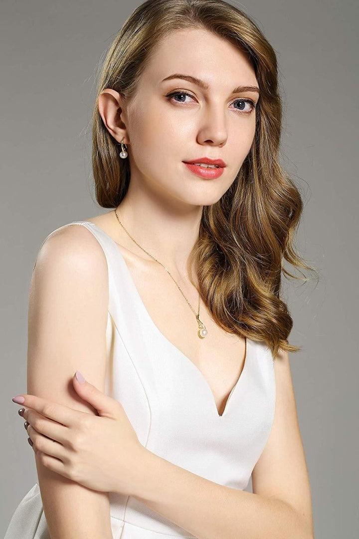 Premium Cultured Genuine White Pearl Pendant Necklace - CHAULRI